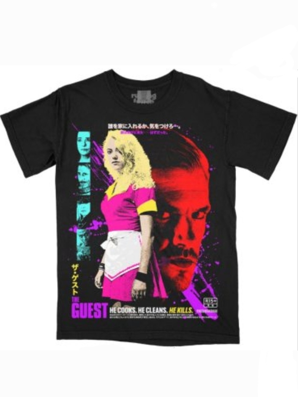 COMFORT COLORS - "The Guest" Graphic Tee - Black with Neon Print Rucking Fotten